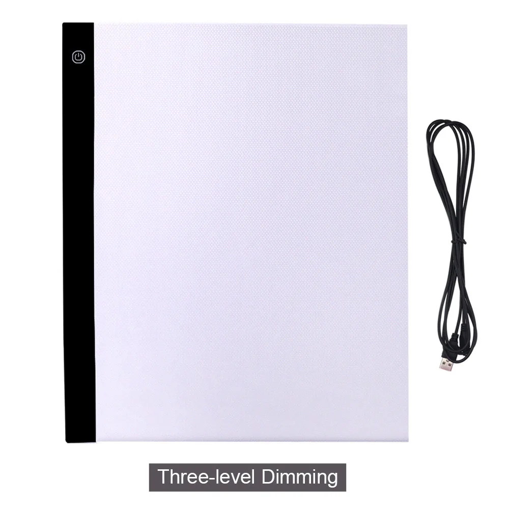 Three-level Dimming CHIPAL A3 цифровой графический планшет для рисования, художественная живопись, графическая копировальная плата, Электронный USB письменный стол, светодиодный светильник, коробка - Цвет: Three-level Dimming