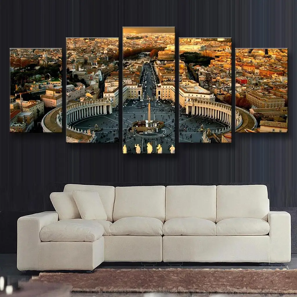 5 Pcs/Set Modern Landscape Roman Forum Painting Printed On Canvas Classic Wall Art Pictures For Gift | Дом и сад