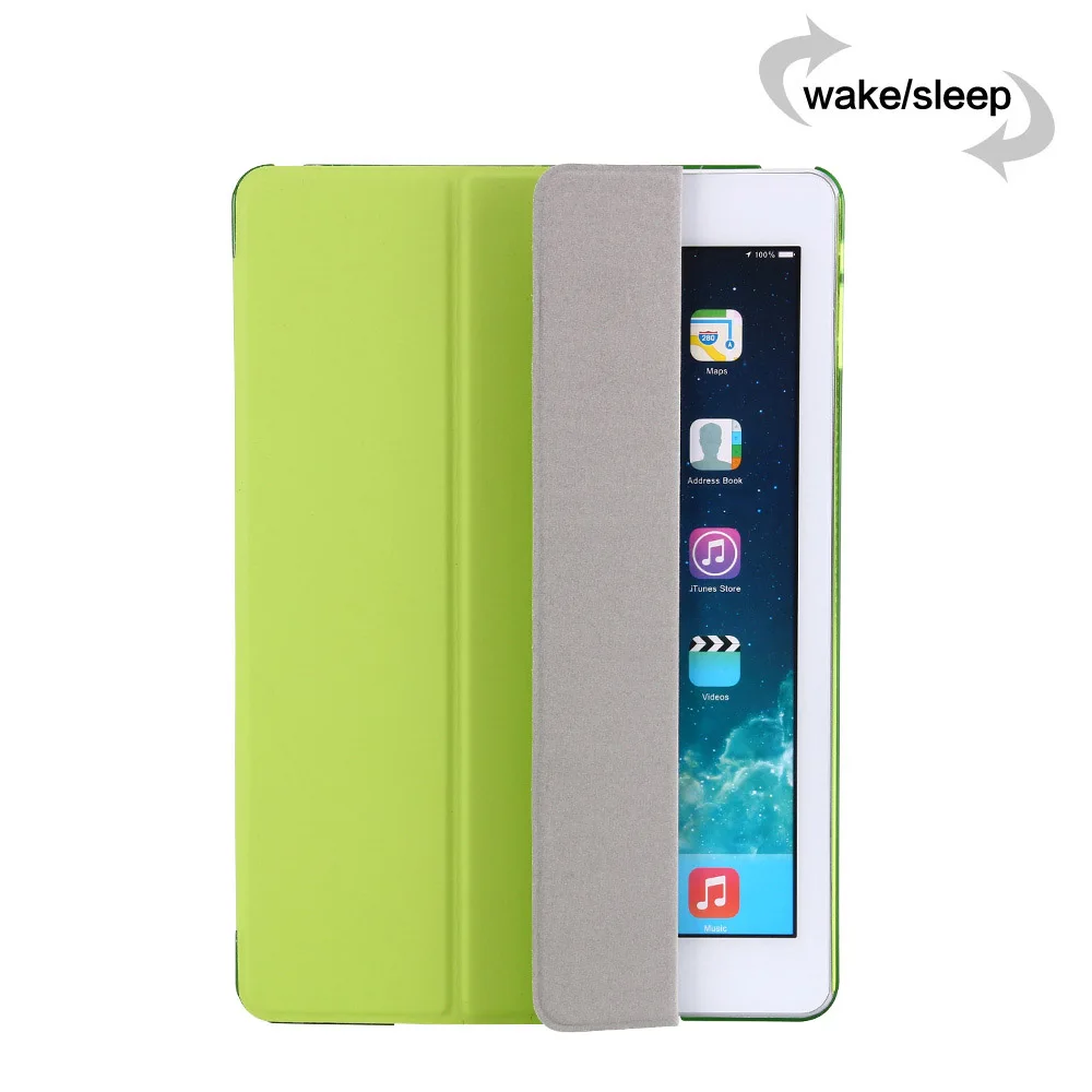 Green Для Apple, iPad 9,7 дюймов,&, ультра тонкий кожаный чехол для iPad A1822 A1823 A1893 A1954 - Цвет: Green
