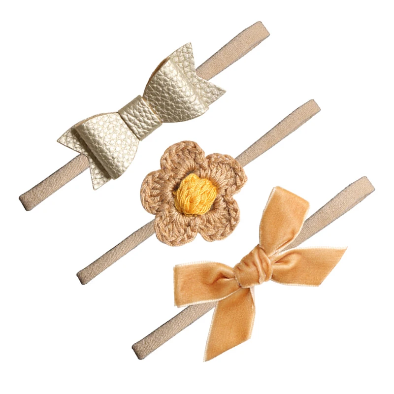 3 шт./лот детский для новорожденных девочек банты с принтам повязка на голову в