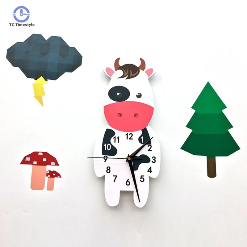 Северные часы с мультипликационным 3d изображением колокольчика коровы