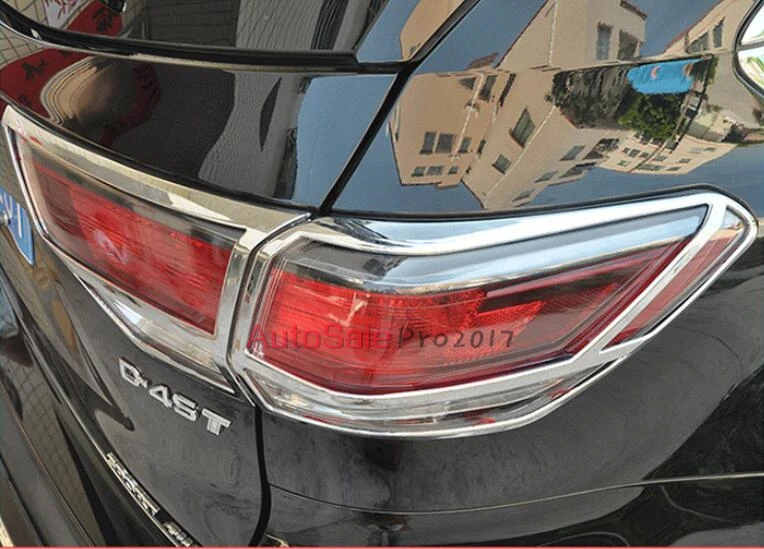 

For Toyota Highlander 2014 2015 6th ABS Chrome Plastic Car Rear Lamp Cover Taillight Cover External Taillight Decoratrion 4pcs