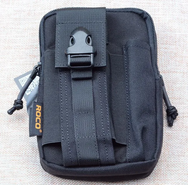 ROCOTACTICAL Molle тактическая сумка Военная Спортивная Беговая поясная сумка работоспособная для Iphone 6 Plus Sumsang походный карманный органайзер - Цвет: Black