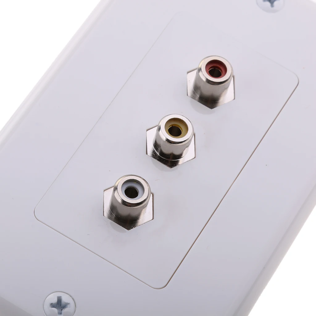 3 RCA видео желтый и красный белый аудио разъем AV настенная пластина украшения