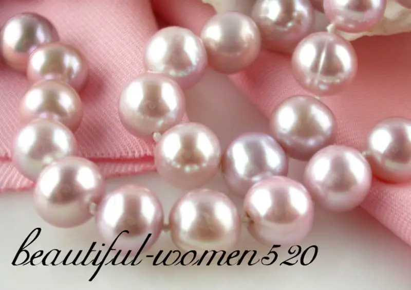 

Z1658 Long 50" 10mm round purple lavender freshwater pearl necklace