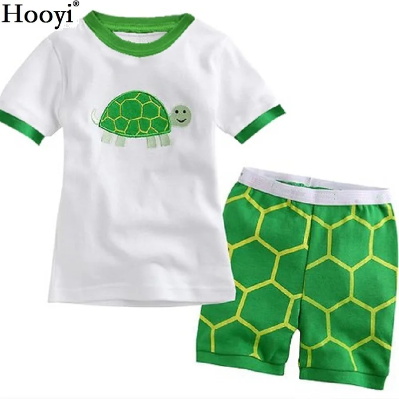 Летние пижамные костюмы Hooyi для мальчиков Синие пижамы Детская одежда сна Пижама