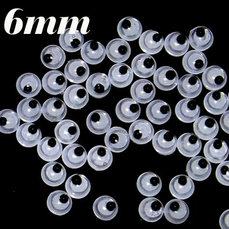 300 шт./лот размер 6 мм Подвижные Пластиковые глаза для игрушечных глаз без