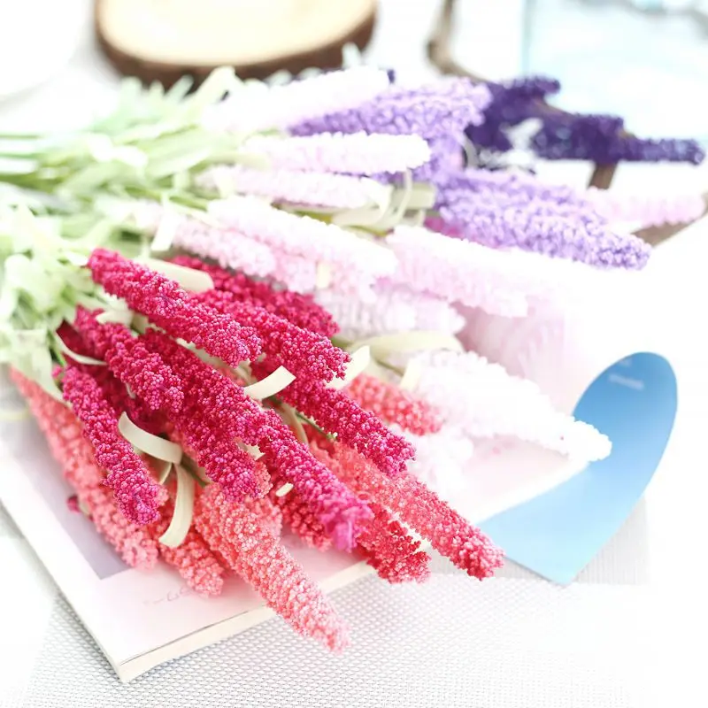 

12heads PE simulation lavender branch artificial plants fake home decor wedding decorative plants flower branch lavender bouquet