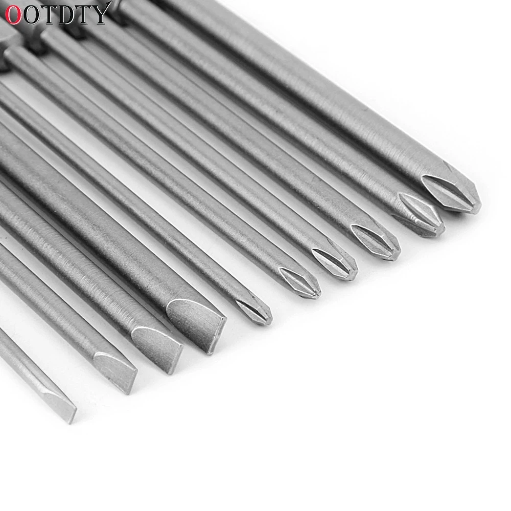 10 Pcs Magnetic Slotted PH2 Screwdriver Bit S2 Steel 1/4 Hex Shank 100mm Hand Tools | Инструменты