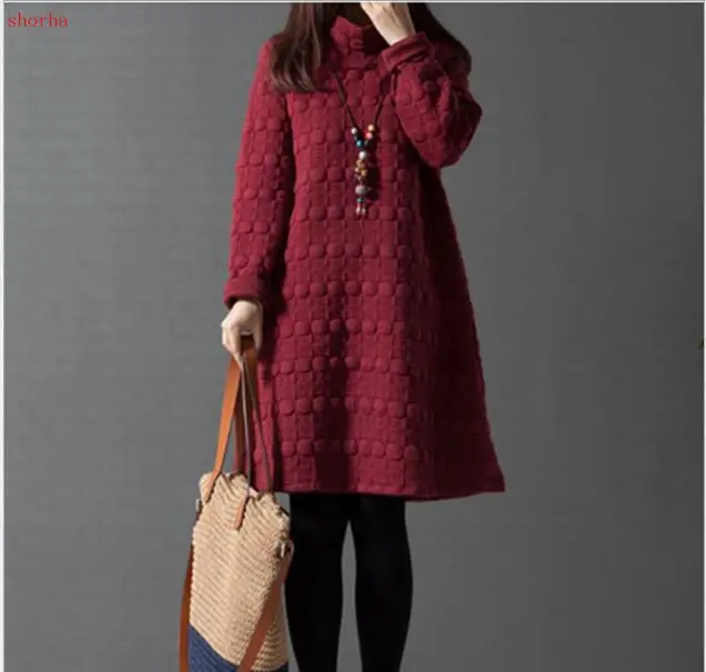 Осенне-зимняя новая водолазка свободные платья для мам осенне-зимняя одежда