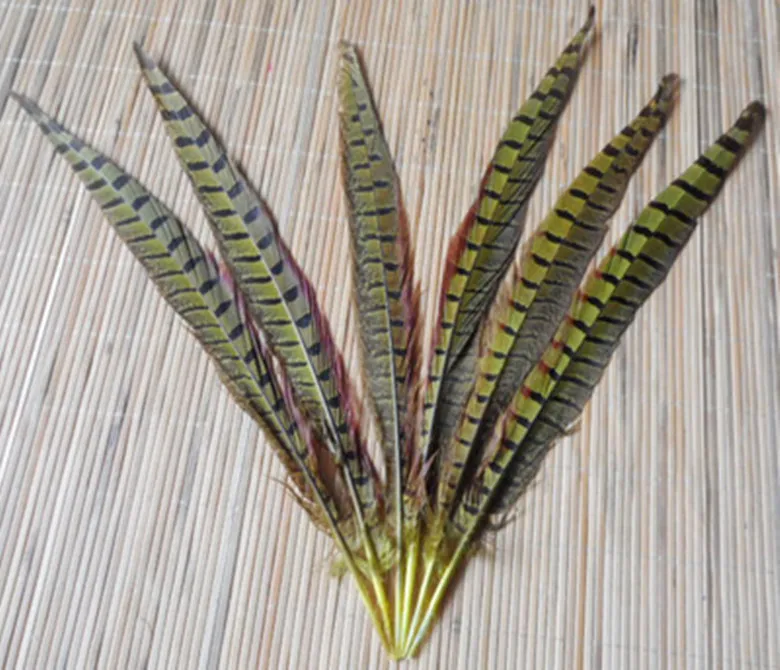 

100pcs New 30 to 35 cm dyed yellow natural real pheasant tail feathers to decorate the wedding feather