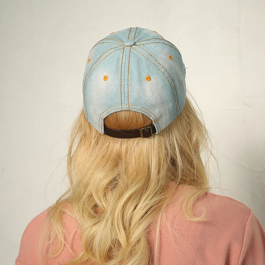 [LWS] Классическая Демин Бейсболки для женщин Для унисекс Регулируемая Ретро мыть