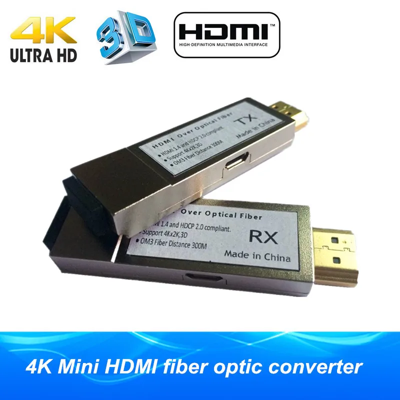 4K Mini 300m HDMI волоконно-оптический преобразователь без задержки потери оптический волоконный удлинитель передатчик HDMI 1,4 v по OM3 многомодовый кабель