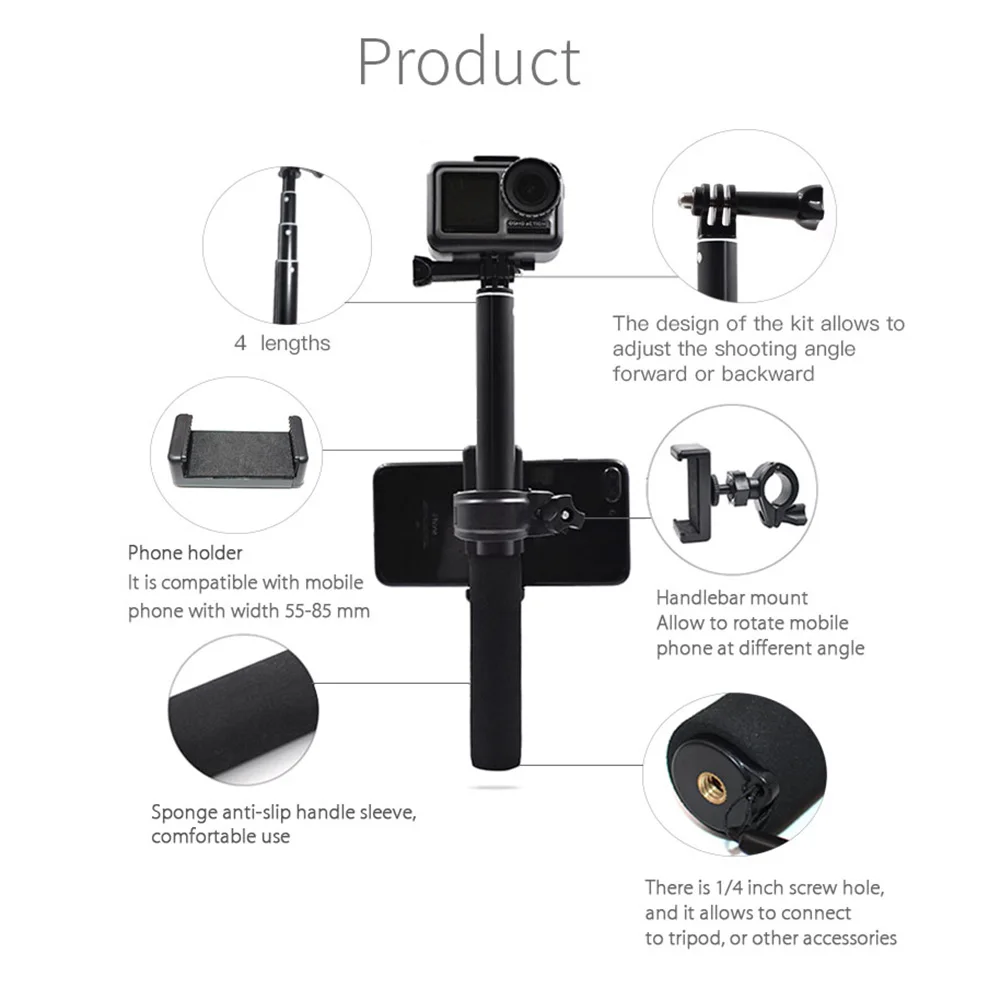 Ручной расширительный держатель селфи палки для DJI OSMO Action/Insta360 ONE/ONE X/EVO аксессуары