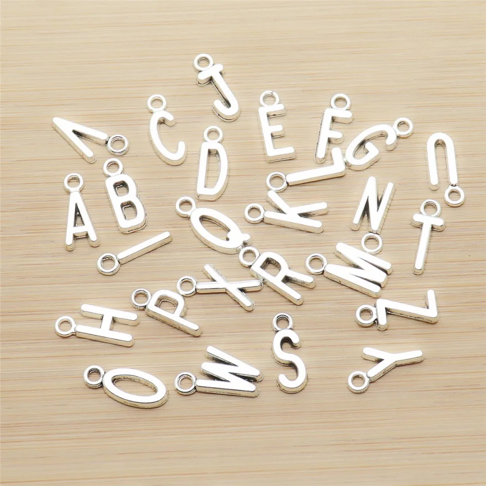 Новый Алфавит 26 шт./лот винтажные Подвески подходят для изготовления