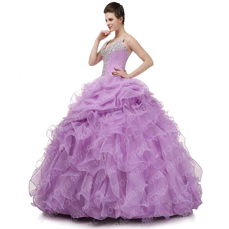 Wowbridal Изящные фиолетовое платье Кинсеаньера 2021 с украшением в виде кристаллов