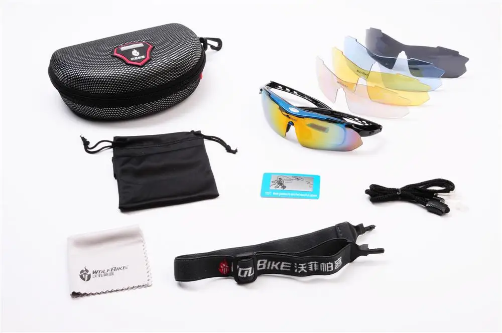 WOSAWE UV Protection Polarized Cycling Glasses Bike Goggles Outdoor Sports Bicycle Sunglasses With 5 Lens | Спорт и развлечения