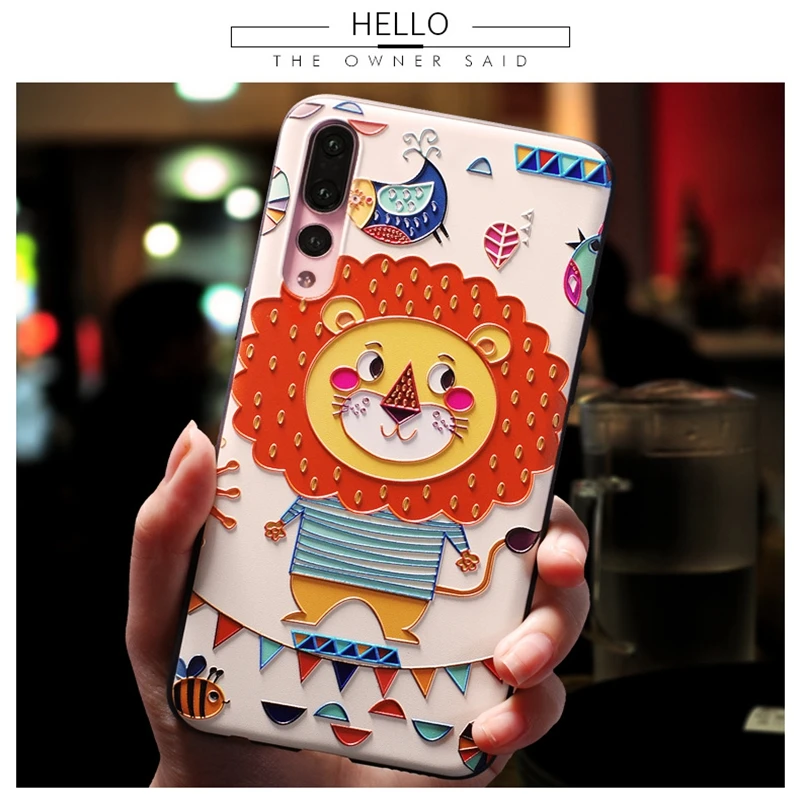 Elephant Emboss Animals Case For Huawei P10 Plus P20 Pro Honor 8 9 P9 Mate10 Lite Owl Cases |
