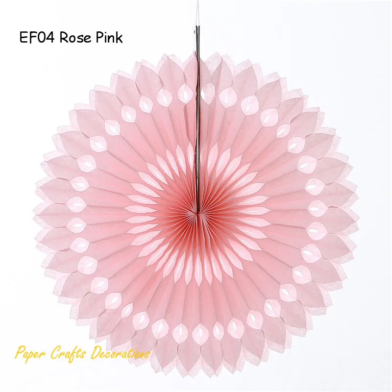 EF04 Rose Pink 8/10/12/14/16 дюймов полые ткани Бумага вентилятор цветок флюгеры фон свадьба брак для вечеринки, дня рождения Baby Shower украшения - Цвет: EF04 Rose Pink