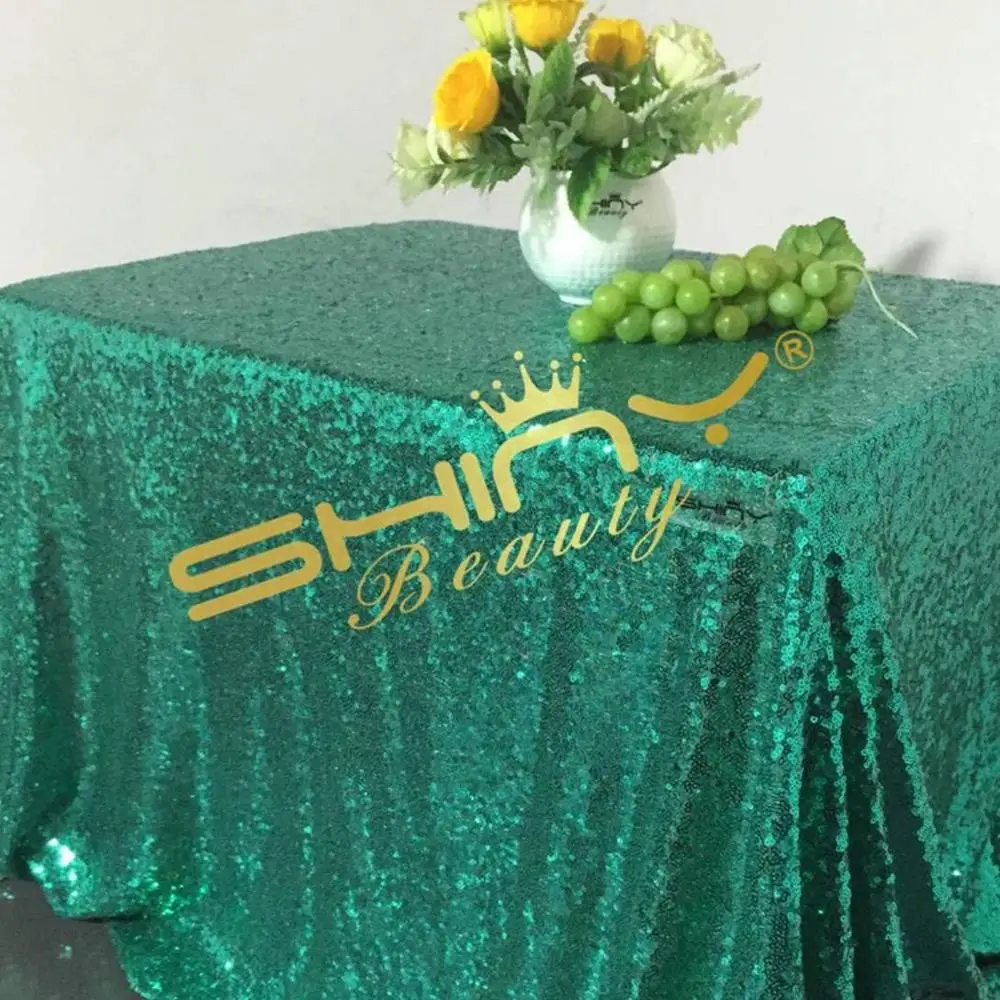 ShinyBeauty 60x102 in-150x260cm, королевский синий/розовый/розовое золото, скатерть с пайетками/скатерть/накладки на стол для свадьбы/вечерние/мероприятия - Цвет: Green Color