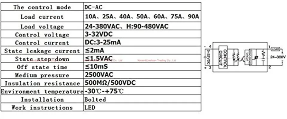 Промышленное твердотельное реле FOTEK SSR 60DA вход постоянного тока 3-32 В и выходная