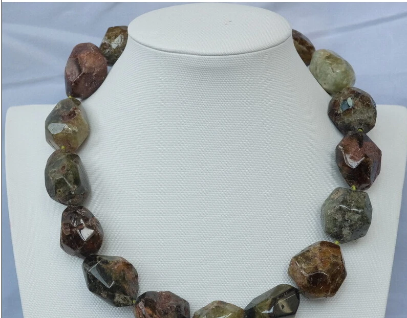 Модное популярное натуральное граненое ожерелье-Самородок перидот | Украшения и