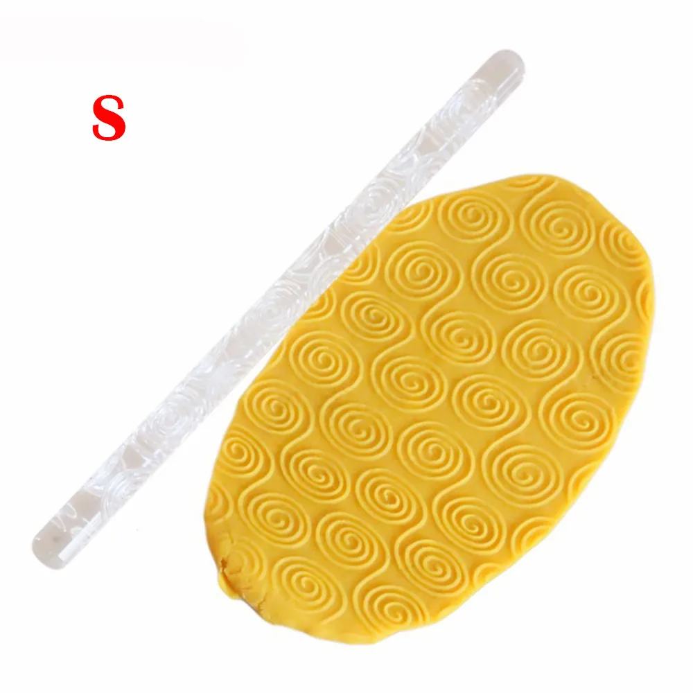 kinds 1 Pcs Rolling Pin Embossing Acrylic Fondant Sugar Craft Cake Baking Decorating Tool drop ship | Дом и сад