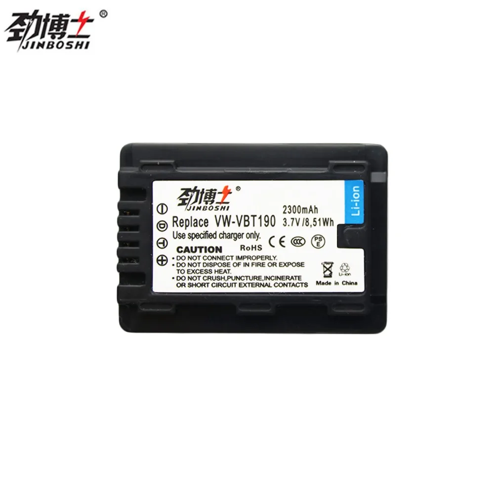 JINBOSHI 2x VW-VBT190 VBT190 литиевые батареи для цифровой камеры 2300 мАч VWVBT190 Panasonic HC V110 V130 V160