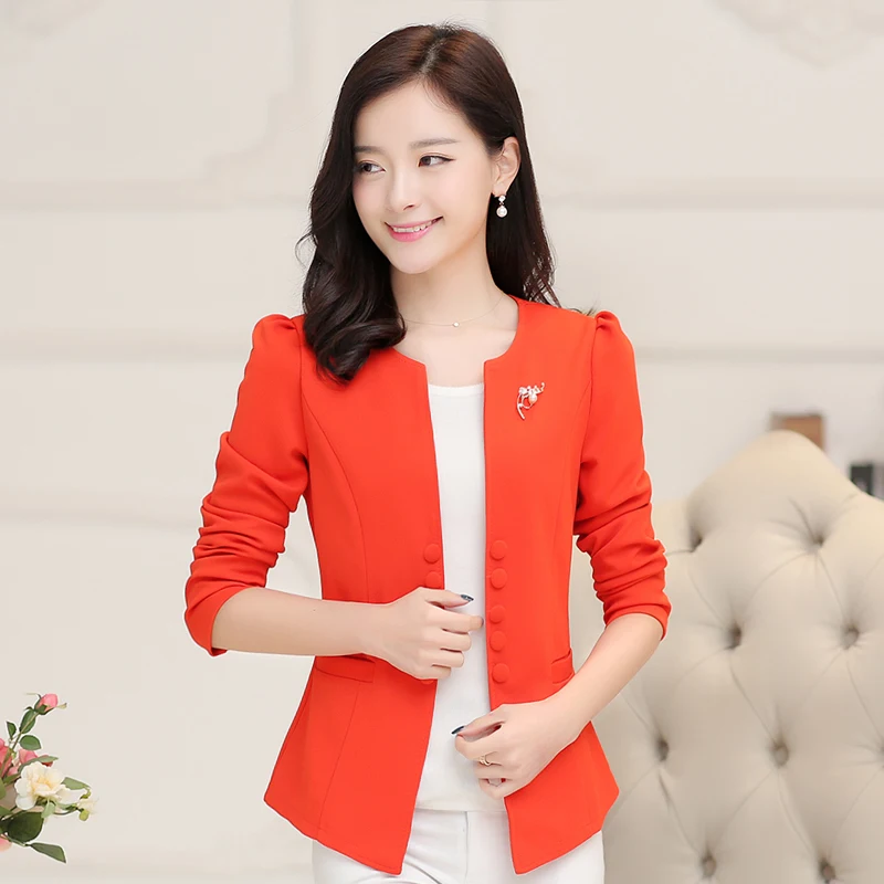 

Brieuces Free Shipping Women's One Button Slim Fashion Office Business Blazer Suit Casual Jacket Female Coat Outwear
