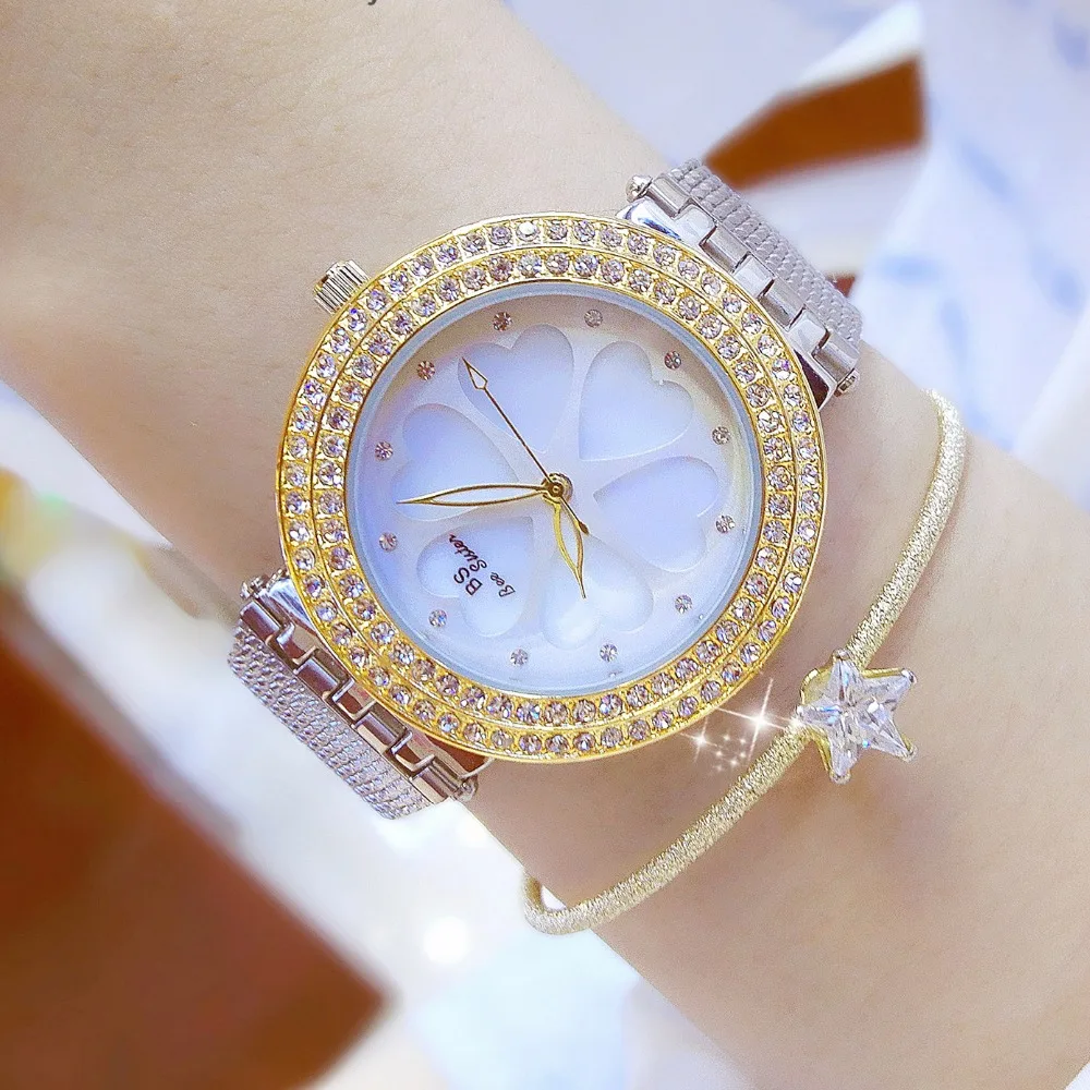 Новые модные женские Роскошные Алмазные серебряные часы от известного бренда