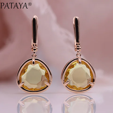 Серьги-подвески PATAYA из розового золота с цирконом