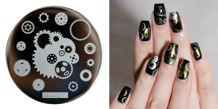 1 шт. трафарет для дизайна ногтей с изображением шестеренок и кругов|stamp plates nail