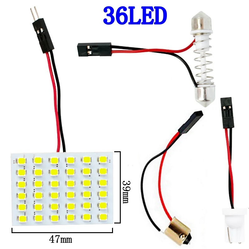 12 36 48 SMD 2835 LED авто купольный панельный светильник Интерьер автомобиля лампа для
