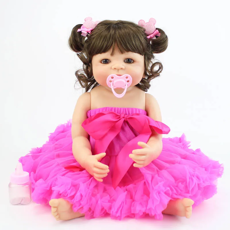 

55cm Full Silicone Vinyl Reborn Baby Doll Toy Like Real Girl Boneca Newborn Princess Toddler Babies Bebe Alive Birthday Present