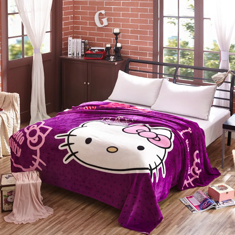Новинка 200x230 см домашний текстиль Детский мультфильм Фиолетовый hello kitty Микки