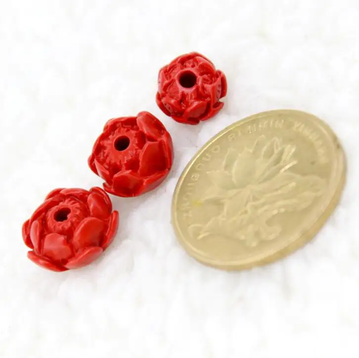 Бусины-разделители с резным цветком лотоса круглые бусины из натурального