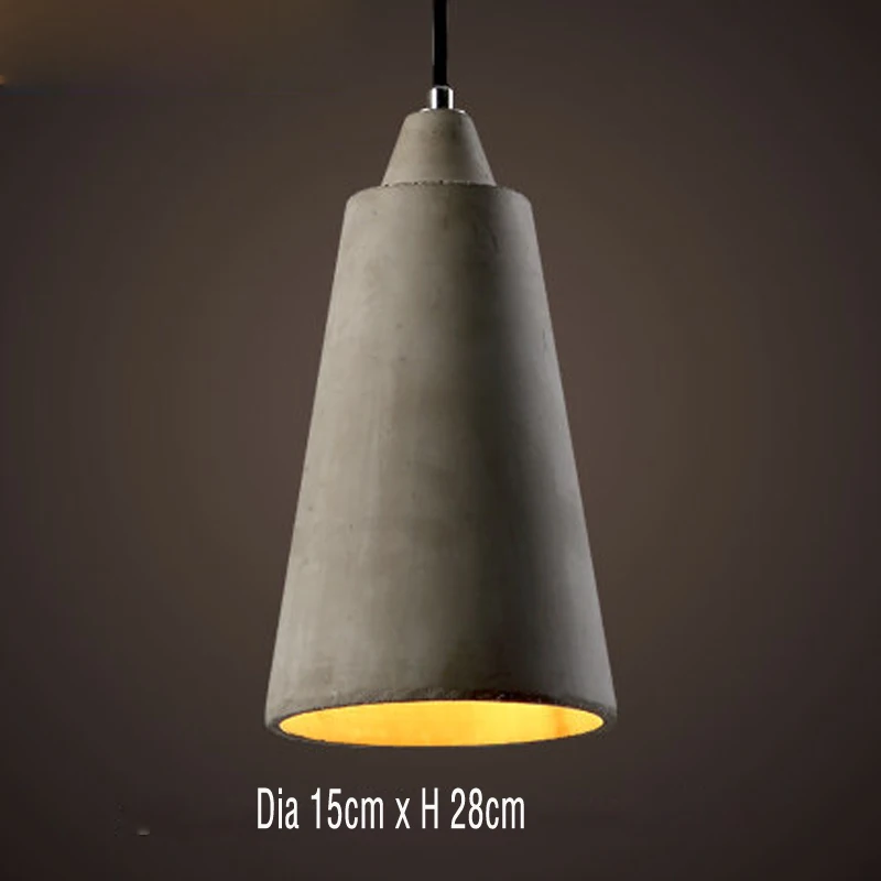 O Dia150xH280mm 20 видов Лофт цементные подвесные светильники современный промышленный бетонный подвесной светильник креативные художественные подвесные лампы для кафе ресторана - Цвет корпуса: O Dia150xH280mm