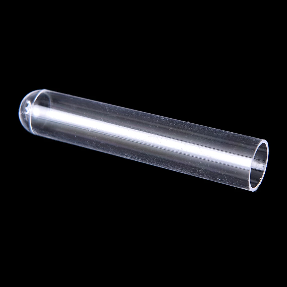 

10pcs 12*60mm Plastic Clear Test Tubes Hard plastic test trial tube for Office School Chemistry Supplies