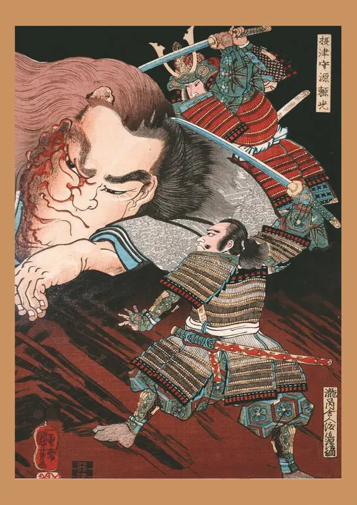 SMT13-14 Ukiyoe плакат японский портрет, холст, живопись в японском стиле ретро Самурай Азиатский воин настенные художественные украшения дома - Цвет: SMT13-14