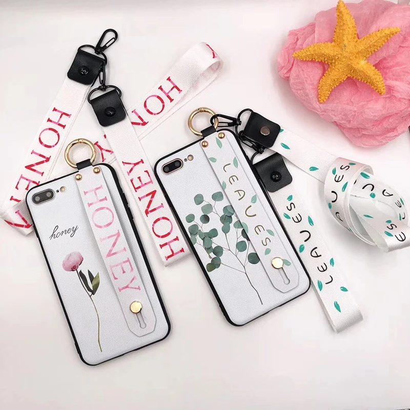 Чехол для телефона для iphone 11, 6, 6 S, 7, 8 Plus, медовые листья, подставка, ремешок, мягкий чехол из ТПУ для iphone X, XR, XS, 11Pro, Max, задняя крышка