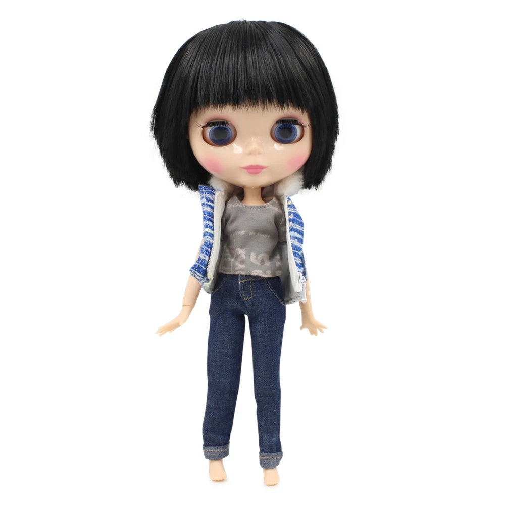 Кукла ICY DBS Blyth для мальчика BL9601 черный короткий сустав волос белая кожа 1/6 30