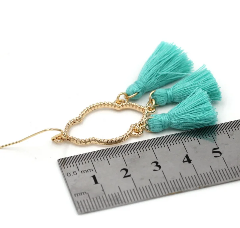 Symmetric Hollowout Oval Shape Women Classic 3 Tassel Water Drop Earrings More colors available | Украшения и аксессуары