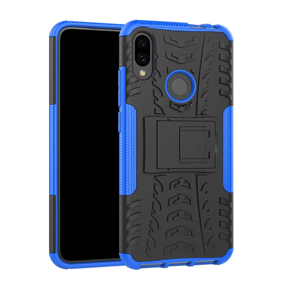 Чехол для Xiaomi Redmi Note 7, чехол для Redmi Note 7 Pro из ТПУ и поликарбоната, защитный чехол-бампер, чехол для телефона для Xiaomi Redmi Note 7 Pro, чехол для note7 - Цвет: Синий