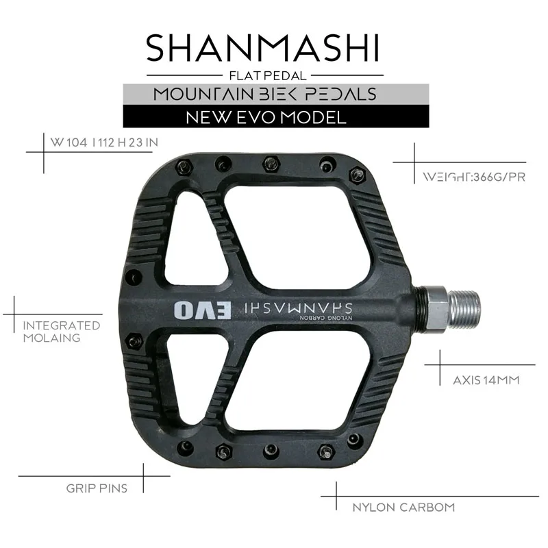 Nylon Carbon 5 Colpurs MTB Bicycle Pedal BMX Pedals Large Comfortable Multi-color Optional Mountain Bike Accessories | Спорт и