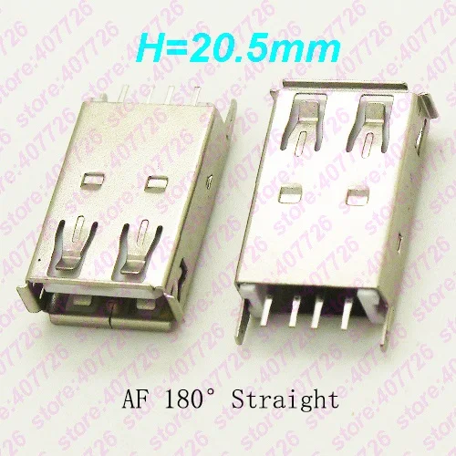 200 шт. USB 2 0 разъем типа AF Разъем гнездо прямые ноги 180 Степень погружения в