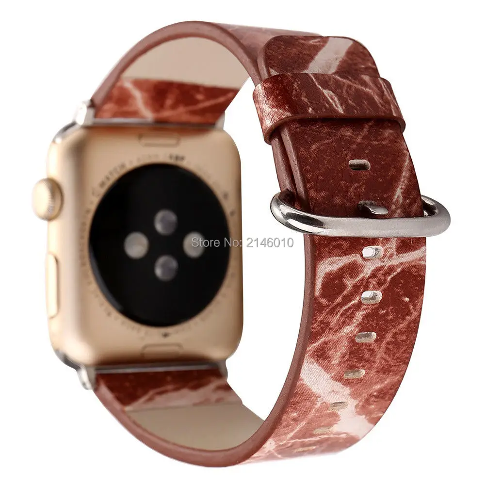 Сменный модный кожаный ремешок с мраморным узором для часов Apple Watch 38 мм 42 серии