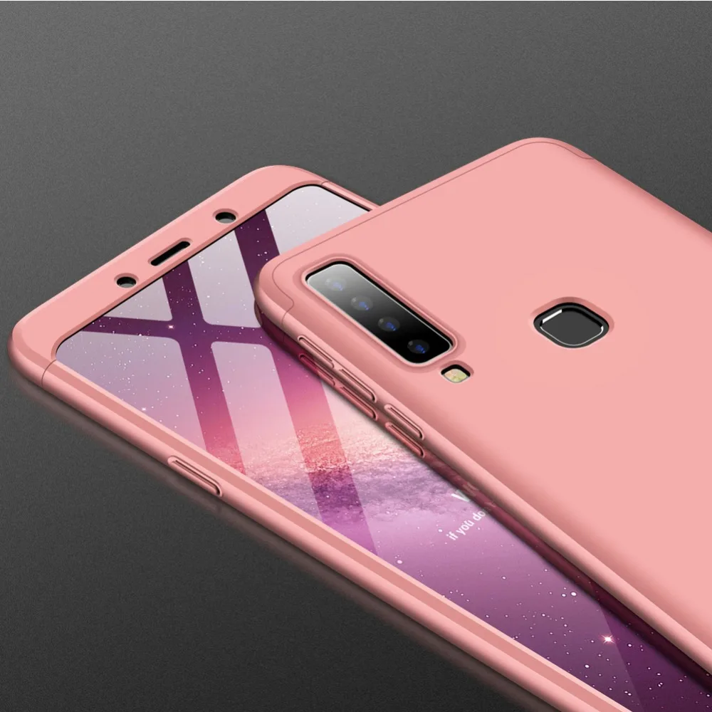 Чехол для Samsung Galaxy A9 2018 с полной защитой 3 в 1 Ультратонкий матовый жесткий чехол из