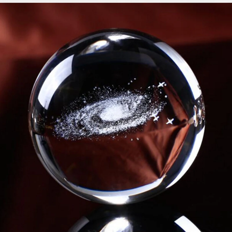 Crystal Ball Inside Engraving Mini Solar System Cosmic Star Model Transparent Glass Office Artwork Ornaments Home Decor | Дом и сад