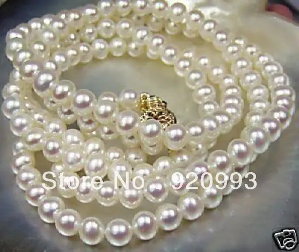 

free P&P*******Beautiful!7-8mm White Akoya Cultured Pearl Necklace 25"