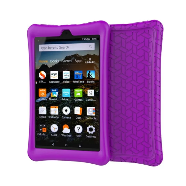 Purple Защитный чехол для Amazon Kindle Fire HD 8, чехол для планшета, силиконовый чехол для Amazon Kindle Fire HD 8 / - Цвет: Purple